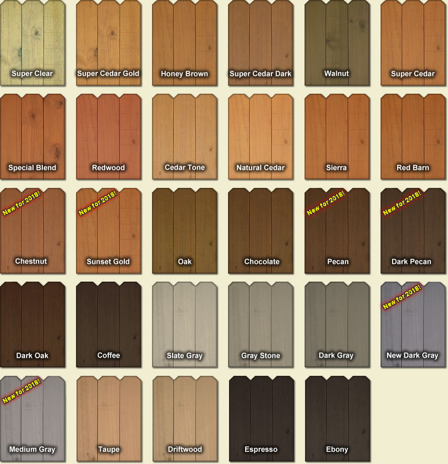 Fence and Deck Stain Colors